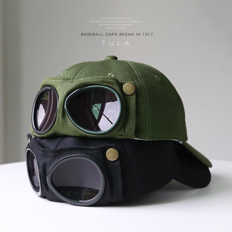 Trendy Ins Korean Aviator Hat Unisex Sporty Sunglasses Sunshade Baseball Cap Street 100% Cotton Common 6-Panel All-match Spring