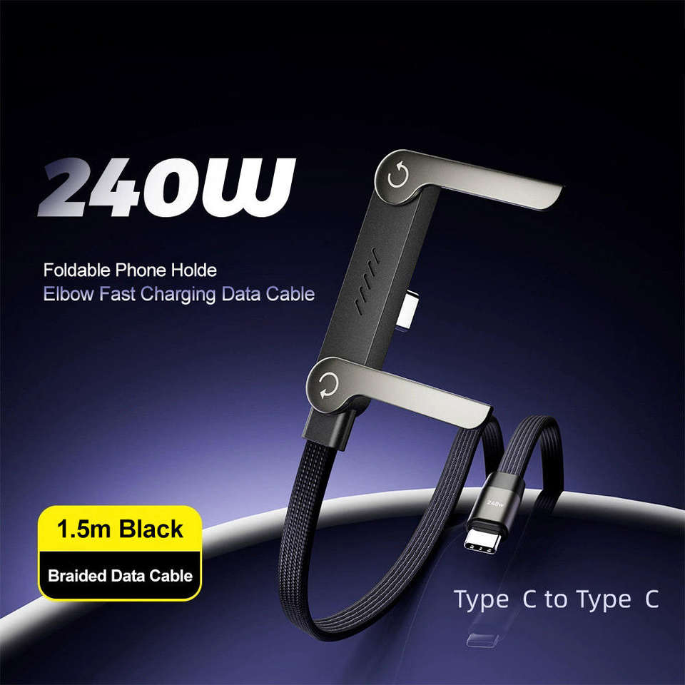 Limited Time: 30% OFF 🔥New 240W Charging Cable with Fold‑Out Phone Stand