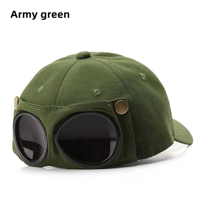 Trendy Ins Korean Aviator Hat Unisex Sporty Sunglasses Sunshade Baseball Cap Street 100% Cotton Common 6-Panel All-match Spring