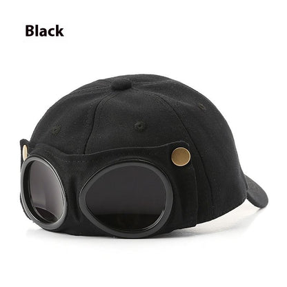 Trendy Ins Korean Aviator Hat Unisex Sporty Sunglasses Sunshade Baseball Cap Street 100% Cotton Common 6-Panel All-match Spring