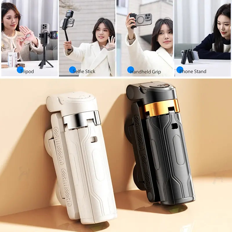 Limited Time: 30% OFF 🔥Mini Selfie Stick Foldable 3 in 1 Extendable Grip Phone Shooting Tripod Stand with BT Remote Control