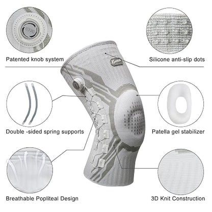 Compression Knob‑Style Knee Brace Professional Sports Knee Support Spring Reinforcement Knee Sleeve