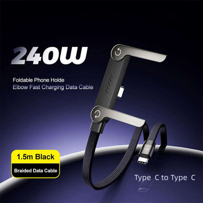 Limited Time: 30% OFF 🔥New 240W Charging Cable with Fold‑Out Phone Stand