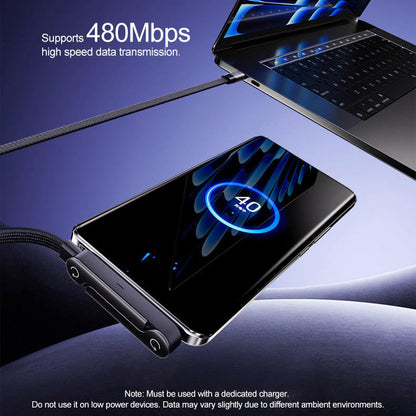 Limited Time: 30% OFF 🔥New 240W Charging Cable with Fold‑Out Phone Stand