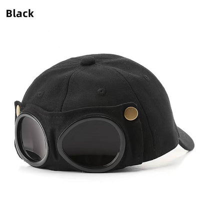 Trendy Ins Korean Aviator Hat Unisex Sporty Sunglasses Sunshade Baseball Cap Street 100% Cotton Common 6-Panel All-match Spring