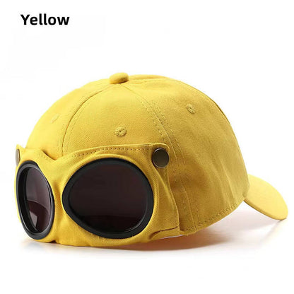 Trendy Ins Korean Aviator Hat Unisex Sporty Sunglasses Sunshade Baseball Cap Street 100% Cotton Common 6-Panel All-match Spring